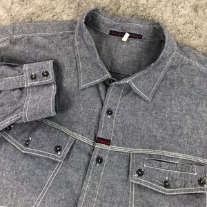 Marithe Francois Girbaud Shirt XXXL Blue Chambray Button Up Long Sleeve Cotton